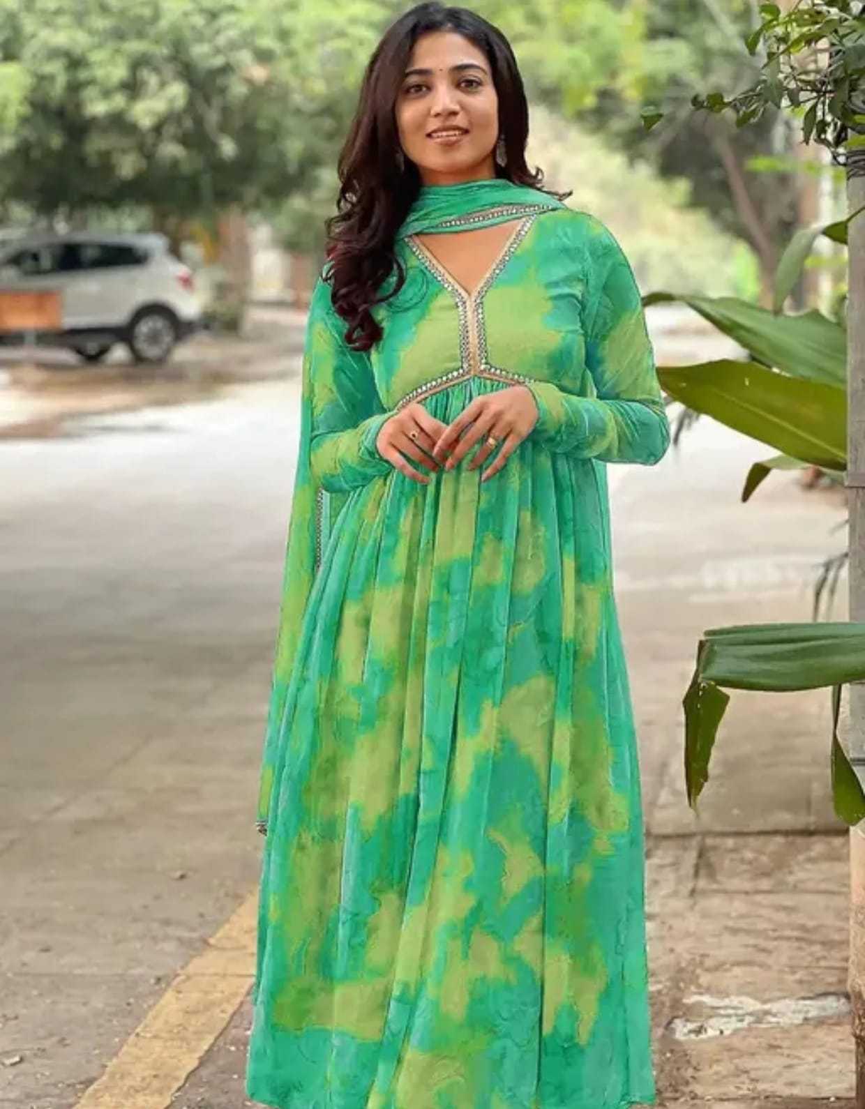 Ynf Faux Georgette RIN222 Alia cut Gowns Plus Size Collections Wholesale Party Gowns Georgette Gown Designer Gowns Manufacturer