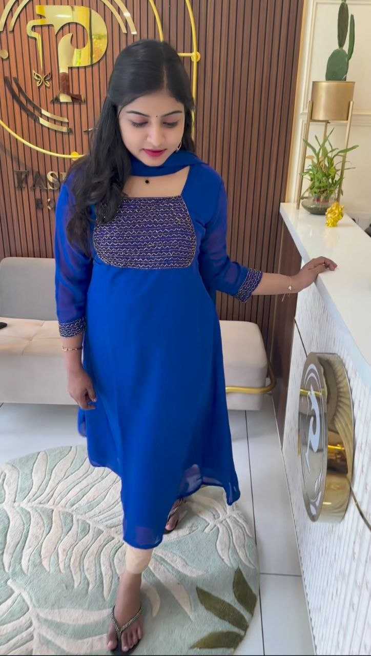 Ynf Faux Georgette RIN226 INCH Gowns Wedding Collections Festive Collections Wholesale Georgette Gown Party Wear Gowns Gown With Dupatta Manufacturer