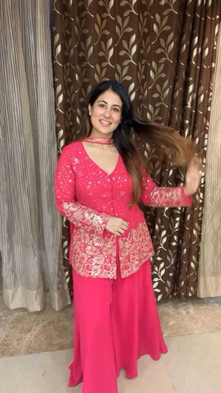 Ynf Faux Georgette RIN232 72 Suits & Dresses Wedding Collections Festive Collections Wholesale Palazzo Suit Designer Suits Embroidered Suits Manufacturer