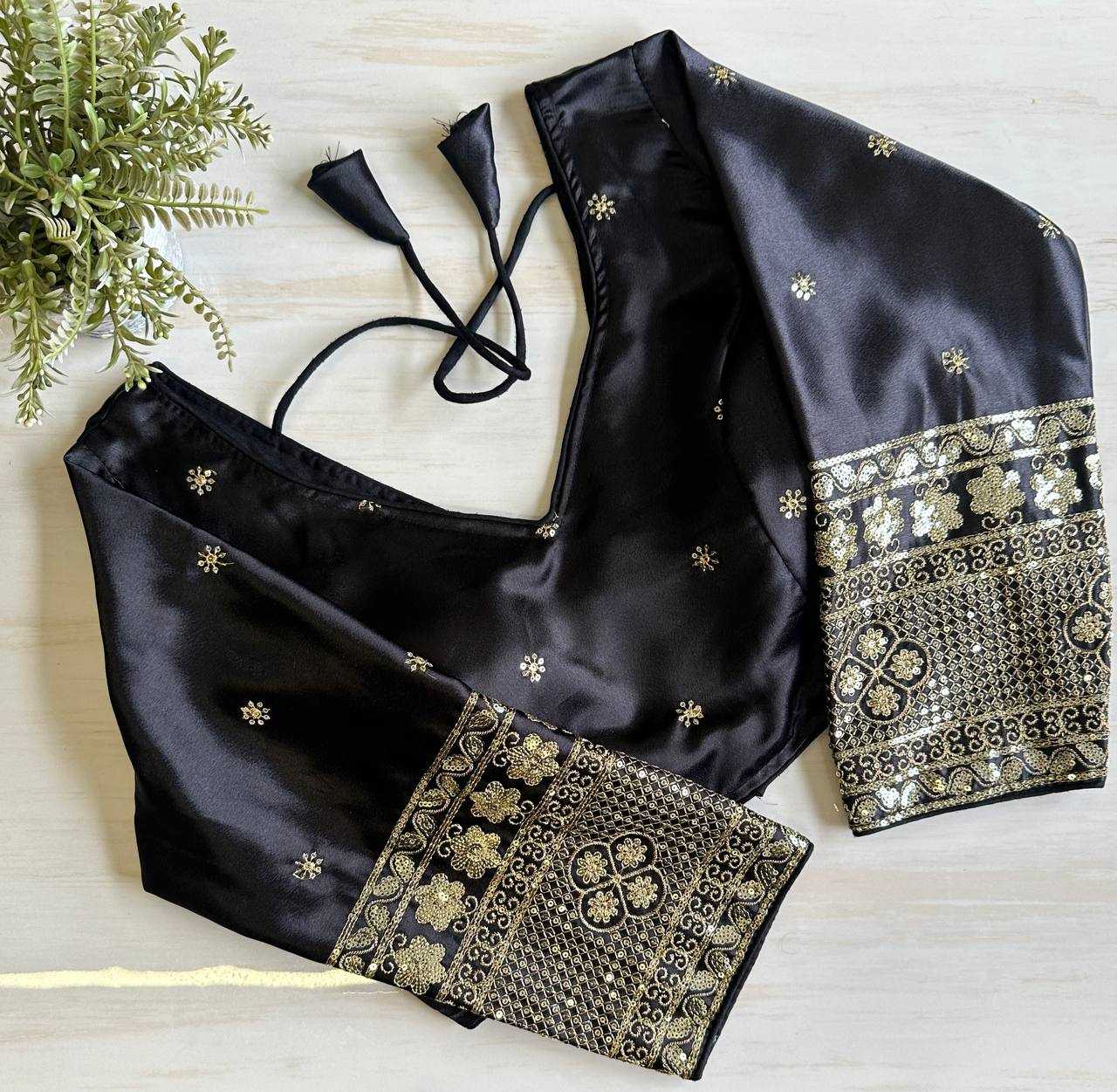 Ynf Gajji Silk KESH437 Semi Gaji Silk -1 Readymade Blouses Wholesale Sequence Embroidery Blouse Designer Blouse Silk Blouse Manufacturer