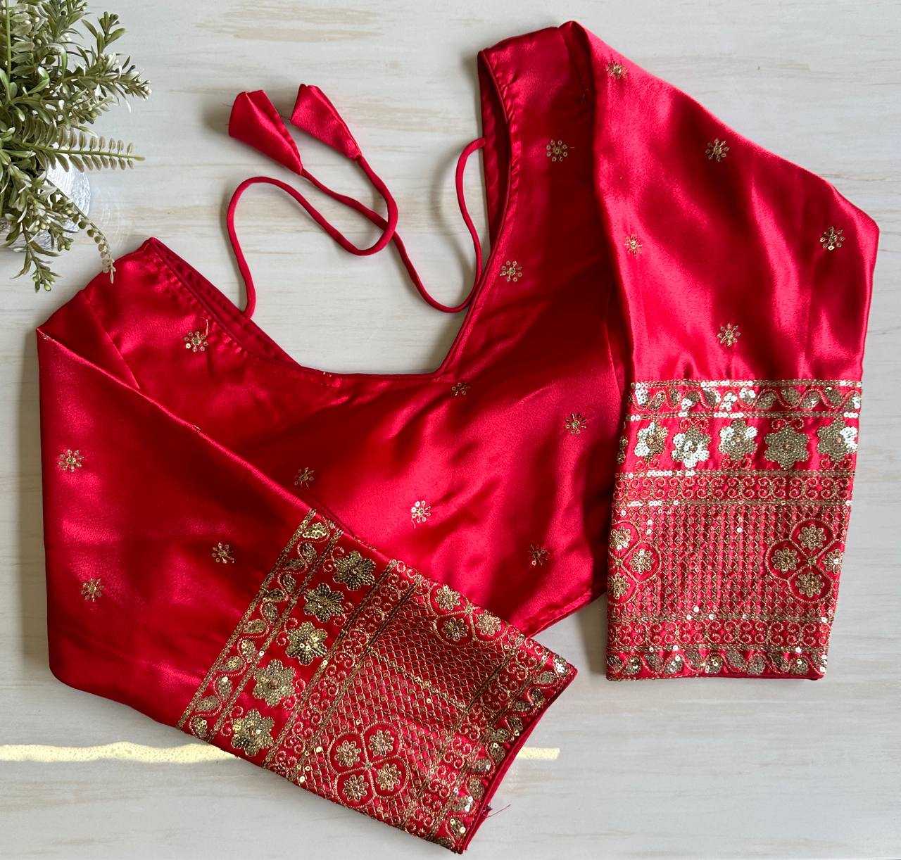 Ynf Gajji Silk KESH437 Semi Gaji Silk -1 Readymade Blouses Wholesale Sequence Embroidery Blouse Designer Blouse Silk Blouse Manufacturer