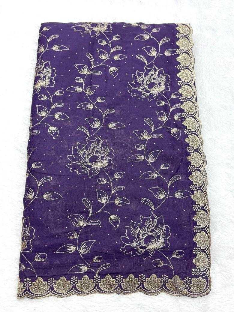 Ynf Georgette KESH114 3499 Sarees Wholesale Georgette Sarees Stone Work Saree Zari Border Sarees Manufacturer
