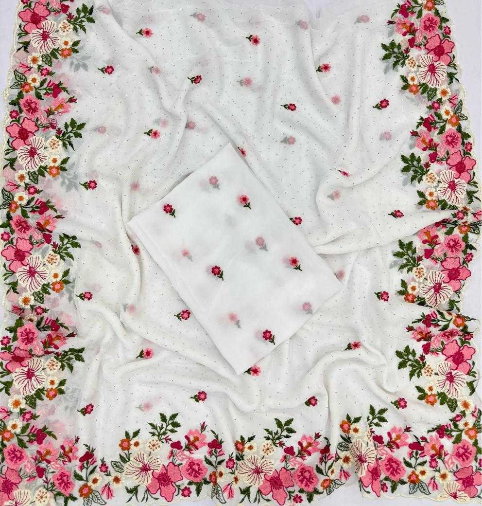 Ynf Georgette KESH114 4317 Sarees Wholesale Georgette Sarees Embroidered Sarees Stone Work Saree Manufacturer