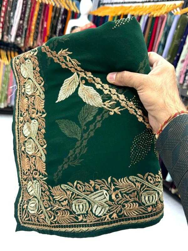 Ynf Georgette KESH114 6260 Sarees Wedding Collections Wholesale Georgette Sarees Stone Work Saree Zari Border Sarees Manufacturer