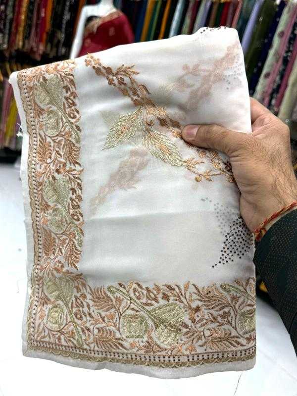 Ynf Georgette KESH114 6260 Sarees Wedding Collections Wholesale Georgette Sarees Stone Work Saree Zari Border Sarees Manufacturer