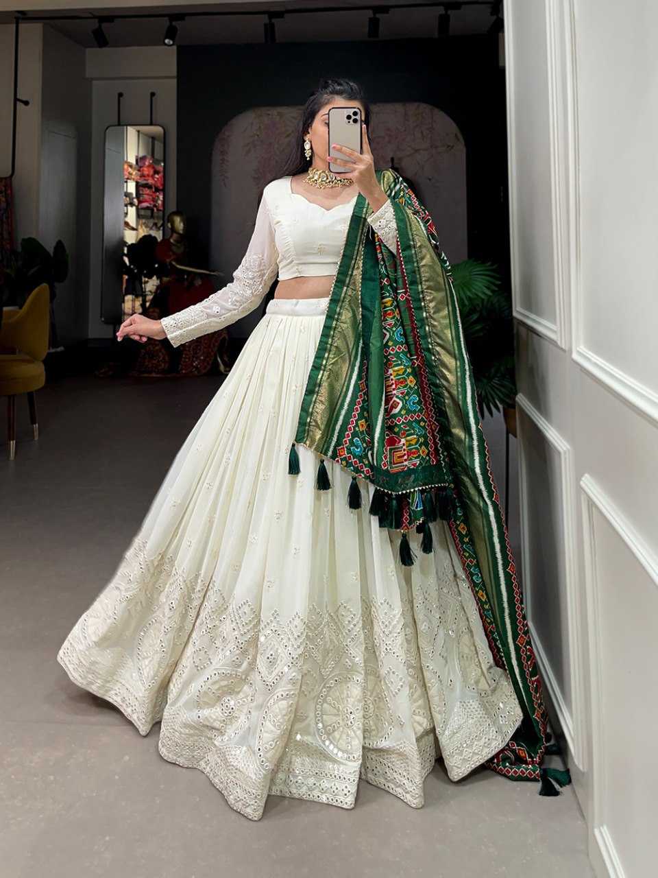 Ynf Georgette KESH134 1500 Lehengas Wedding Collections Festive Collections Wholesale Georgette Lehenga Mirror Work Lehenga Onam Collections Manufacturer