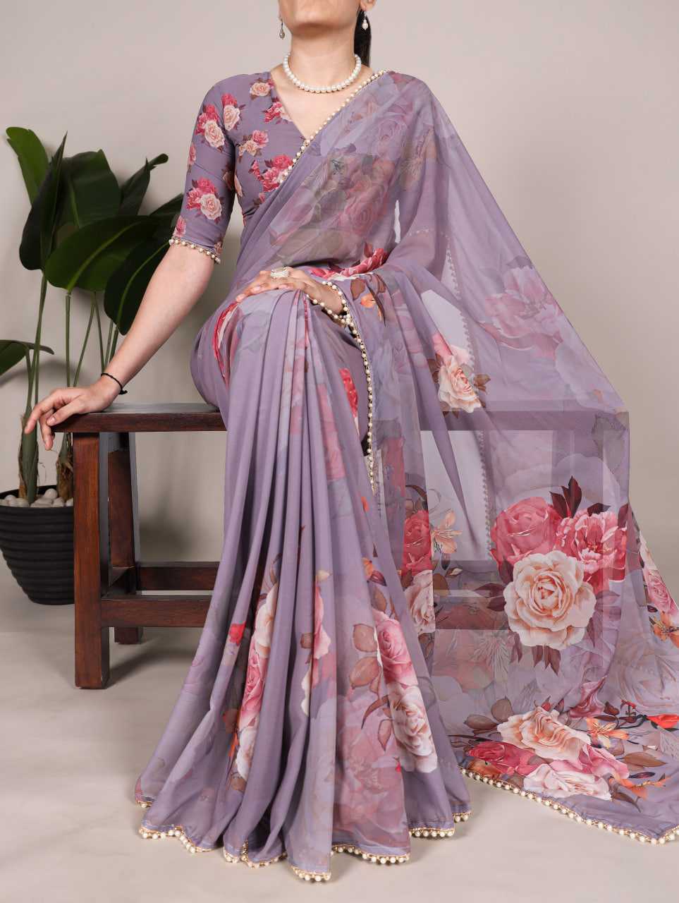 Ynf Georgette KESH134 7007 Sarees Wedding Collections Festive Collections Wholesale Printed Sarees Georgette Sarees Lace Border Sarees Manufacturer