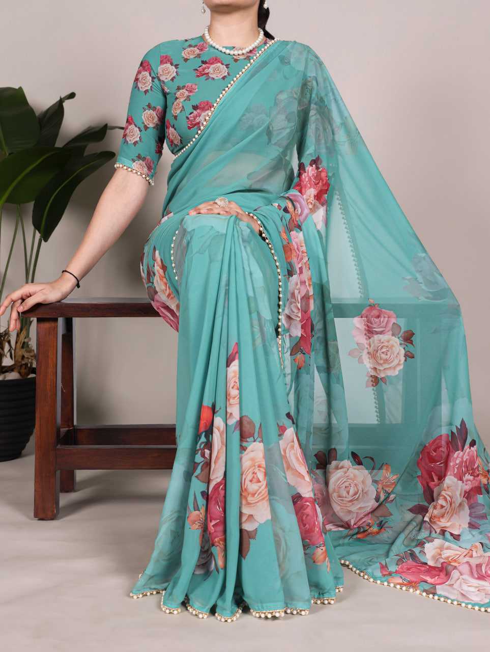 Ynf Georgette KESH134 7007 Sarees Wedding Collections Festive Collections Wholesale Printed Sarees Georgette Sarees Lace Border Sarees Manufacturer