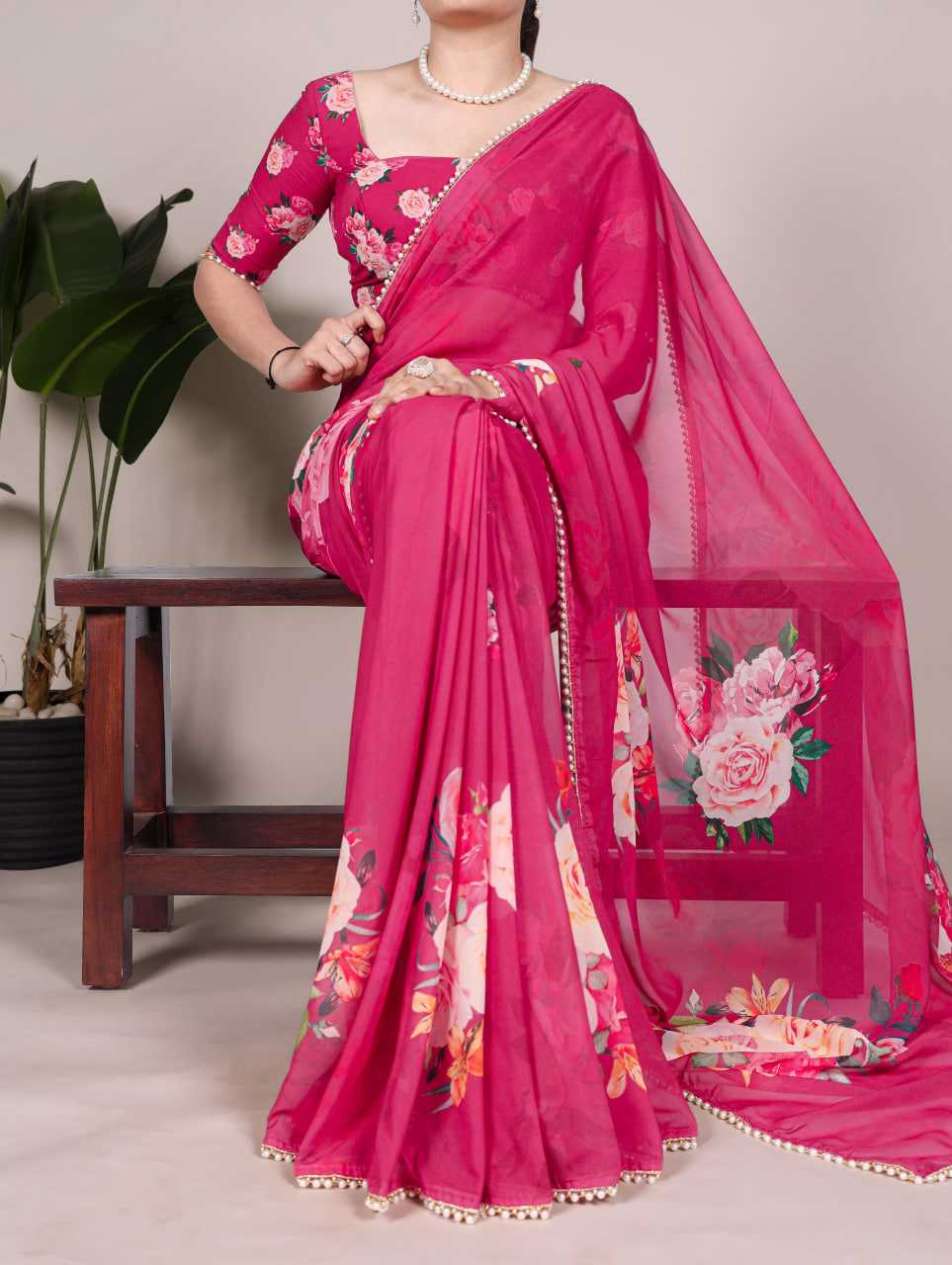 Ynf Georgette KESH134 7007 Sarees Wedding Collections Festive Collections Wholesale Printed Sarees Georgette Sarees Lace Border Sarees Manufacturer