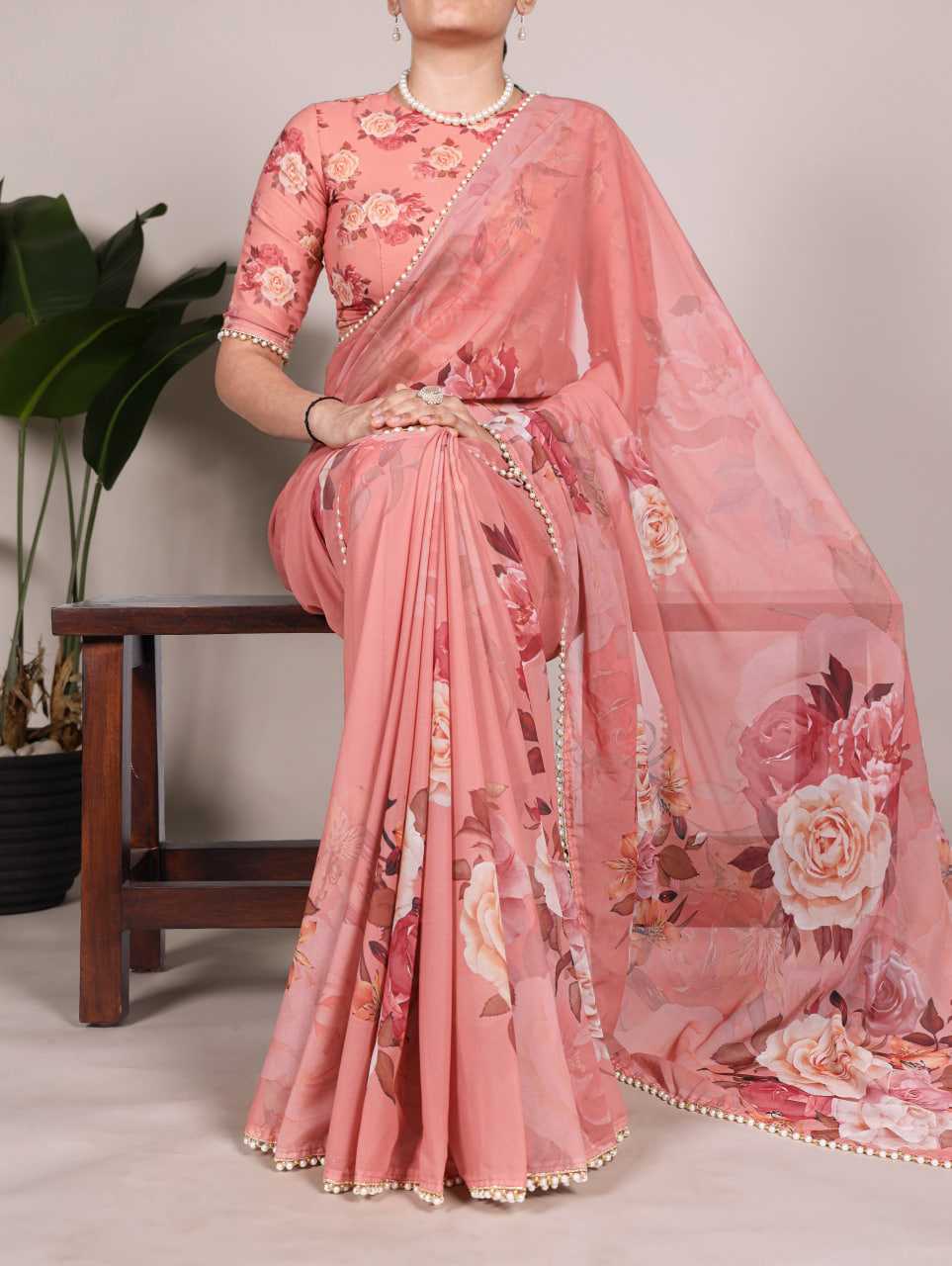Ynf Georgette KESH134 7007 Sarees Wedding Collections Festive Collections Wholesale Printed Sarees Georgette Sarees Lace Border Sarees Manufacturer