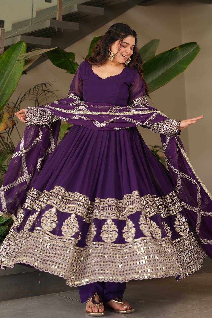 Ynf Georgette KESH158 DOL Gowns Wholesale Embroidery Gowns Anarkali Gown Georgette Gown Manufacturer