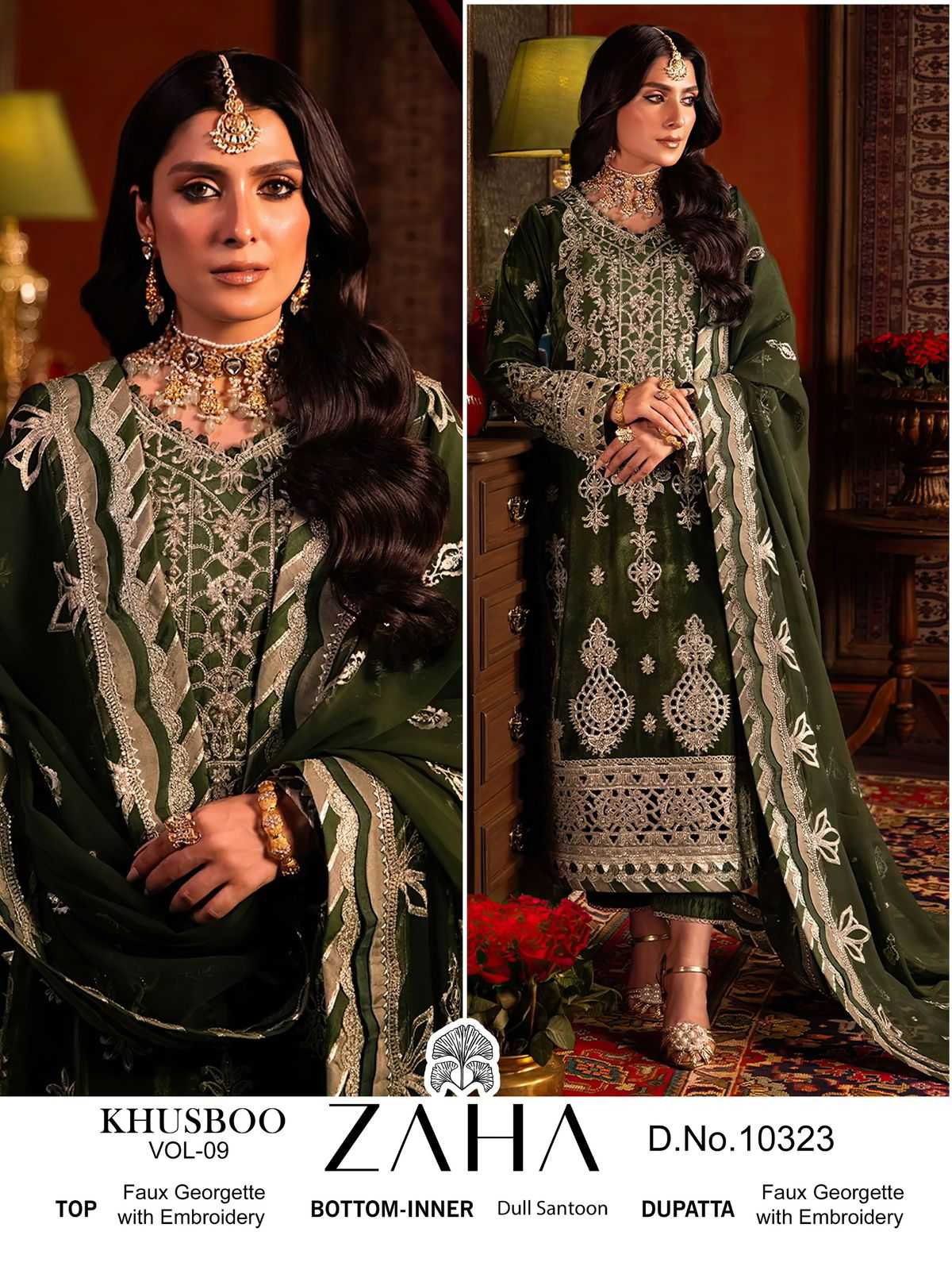 Ynf Georgette KESH444 KHUSBOO-VOL-9 10323 Suits & Dresses Wholesale Embroidery Suits Georgette Suit Designer Suits Manufacturer