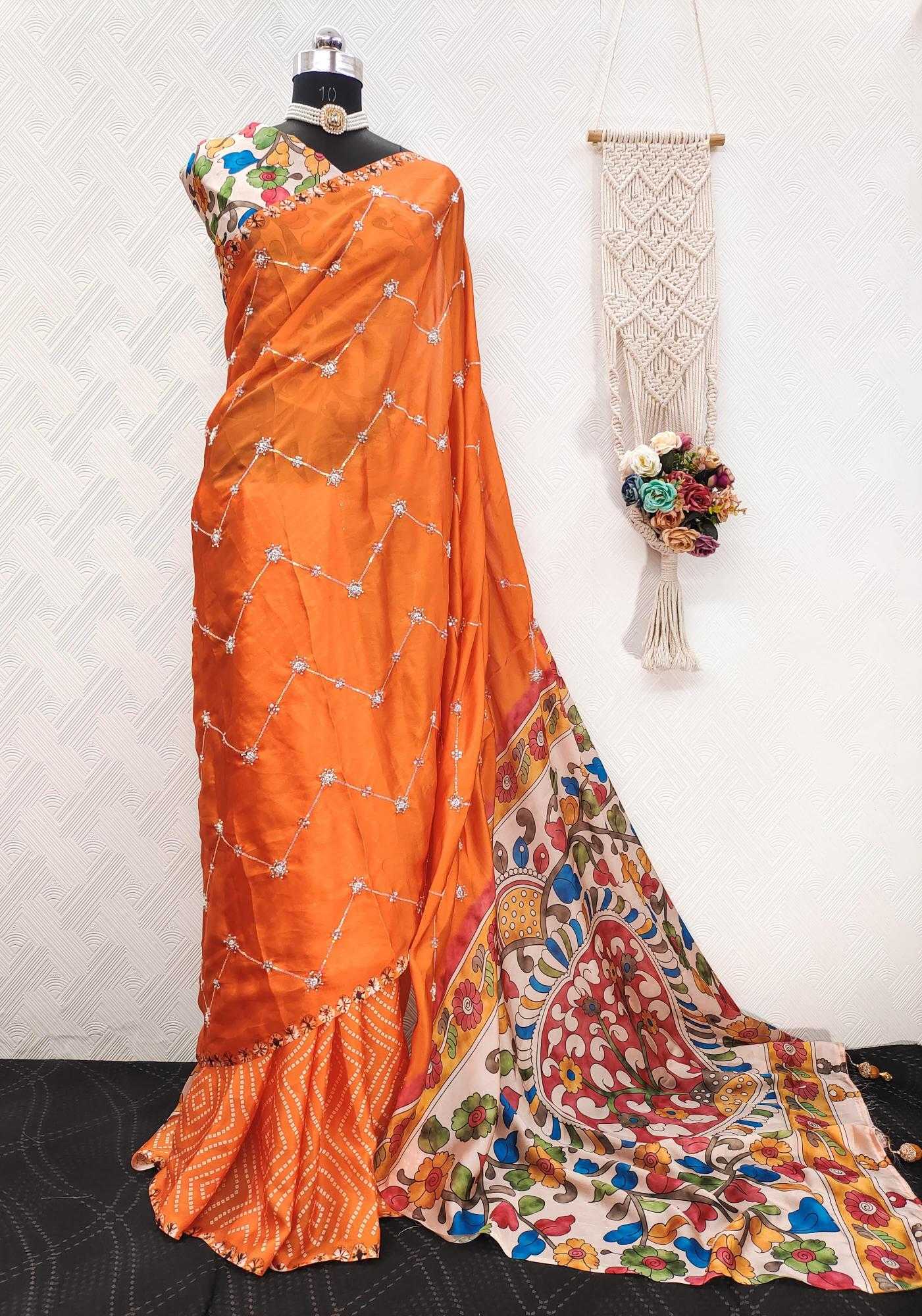 Ynf Georgette KESH484 intricate Sarees Wholesale Printed Sarees Georgette Sarees Ajrakh Sarees Manufacturer