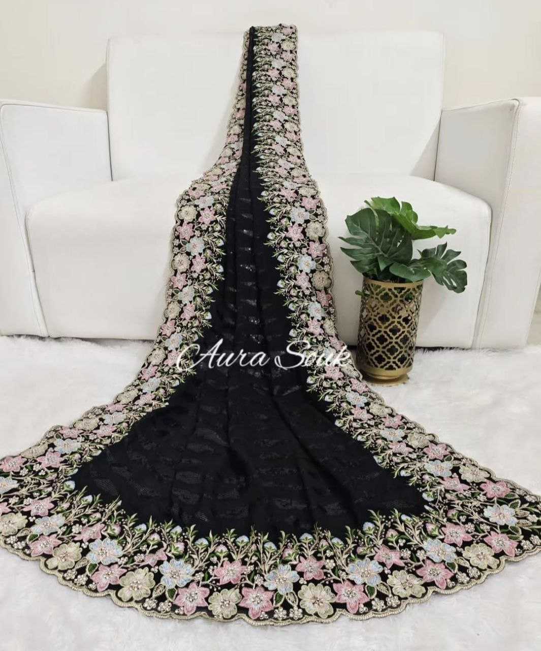Ynf Georgette KESH486 639 Sarees Wedding Collections Festive Collections Wholesale Georgette Sarees Sequins Work Saree Sarees With Blouse Manufacturer