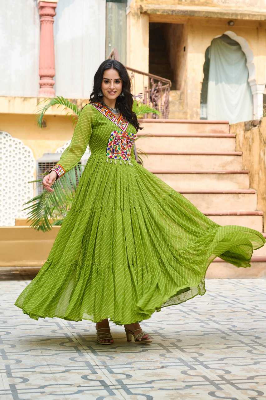 Ynf Georgette KESH489 1182 Gowns Wholesale Printed Gowns Long Gowns Georgette Gown Manufacturer