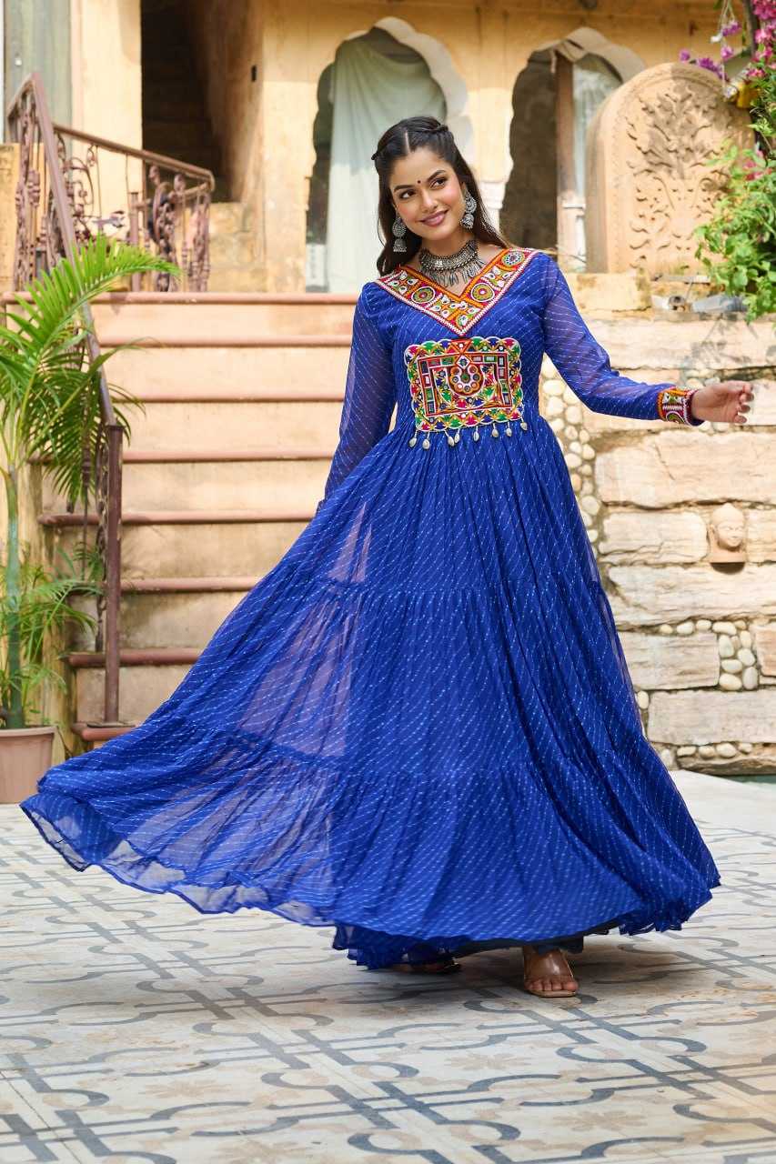 Ynf Georgette KESH489 1182 Gowns Wholesale Printed Gowns Long Gowns Georgette Gown Manufacturer
