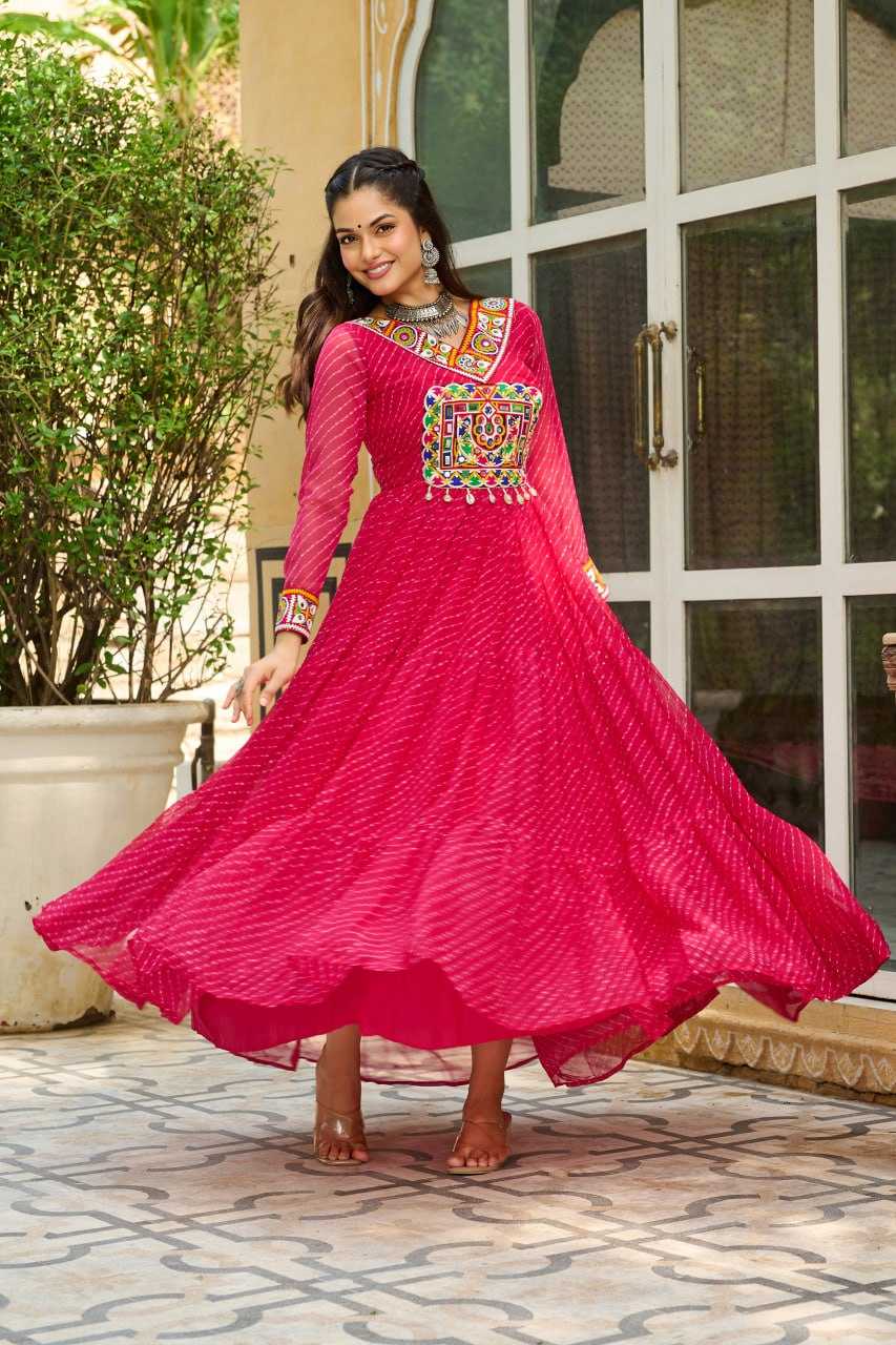 Ynf Georgette KESH489 1182 Gowns Wholesale Printed Gowns Long Gowns Georgette Gown Manufacturer