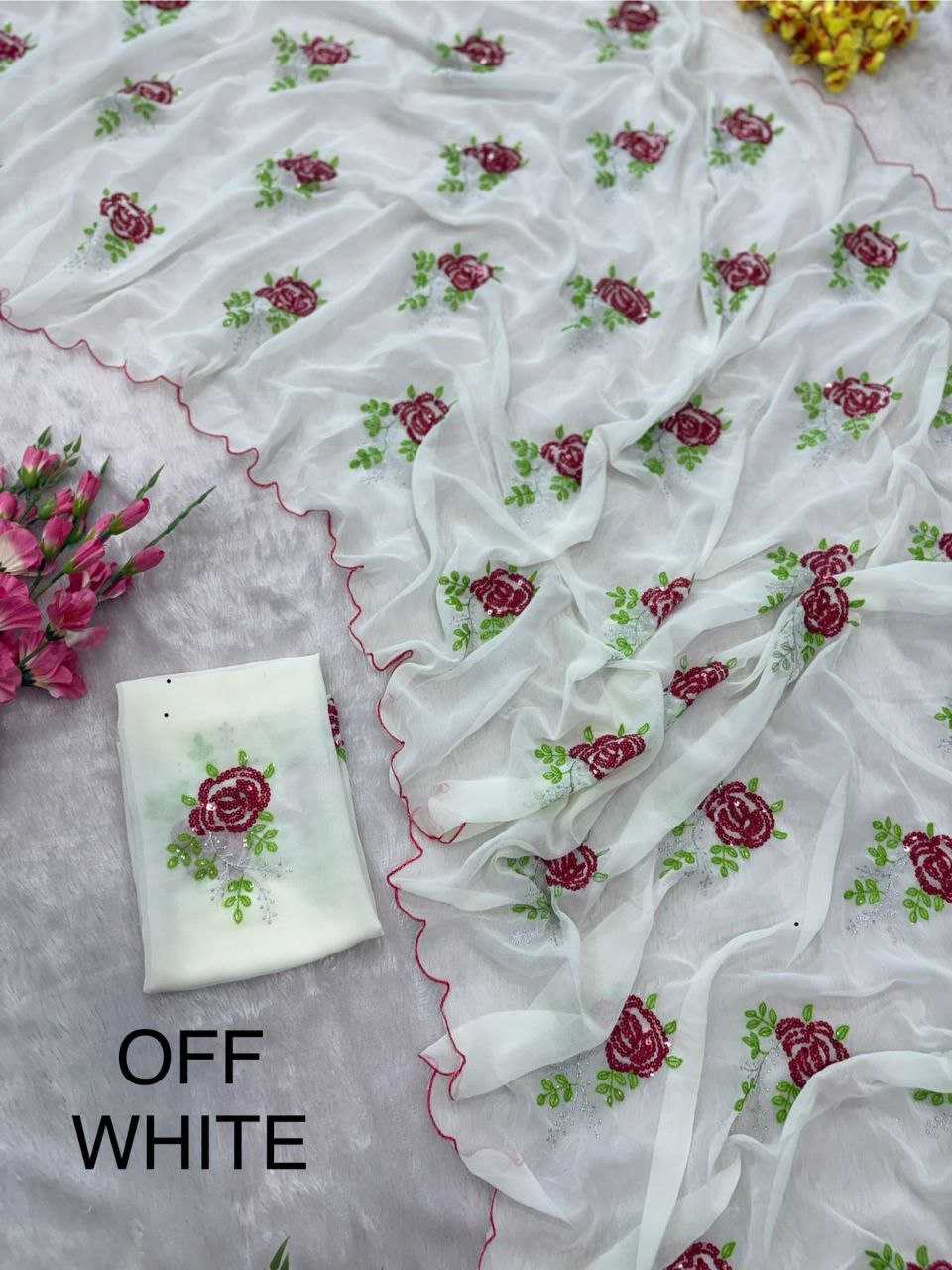 Ynf Georgette KESH508 69 Sarees Wholesale Georgette Sarees Sequins Work Saree Cutwork Saree Manufacturer
