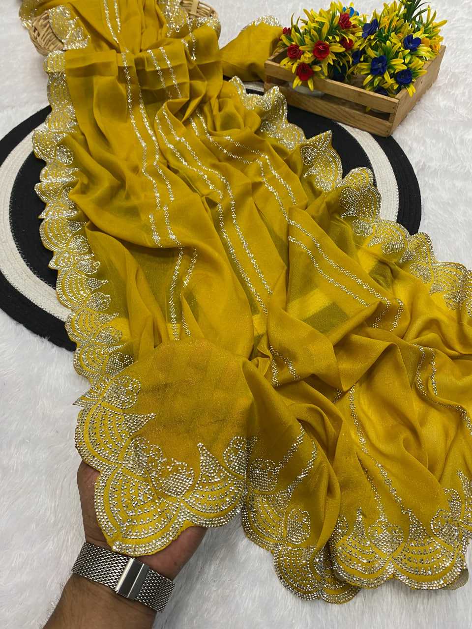 Ynf Georgette KESH514 PINKY Sarees Wholesale Party Wear Sarees Fancy Sarees Georgette Sarees Manufacturer
