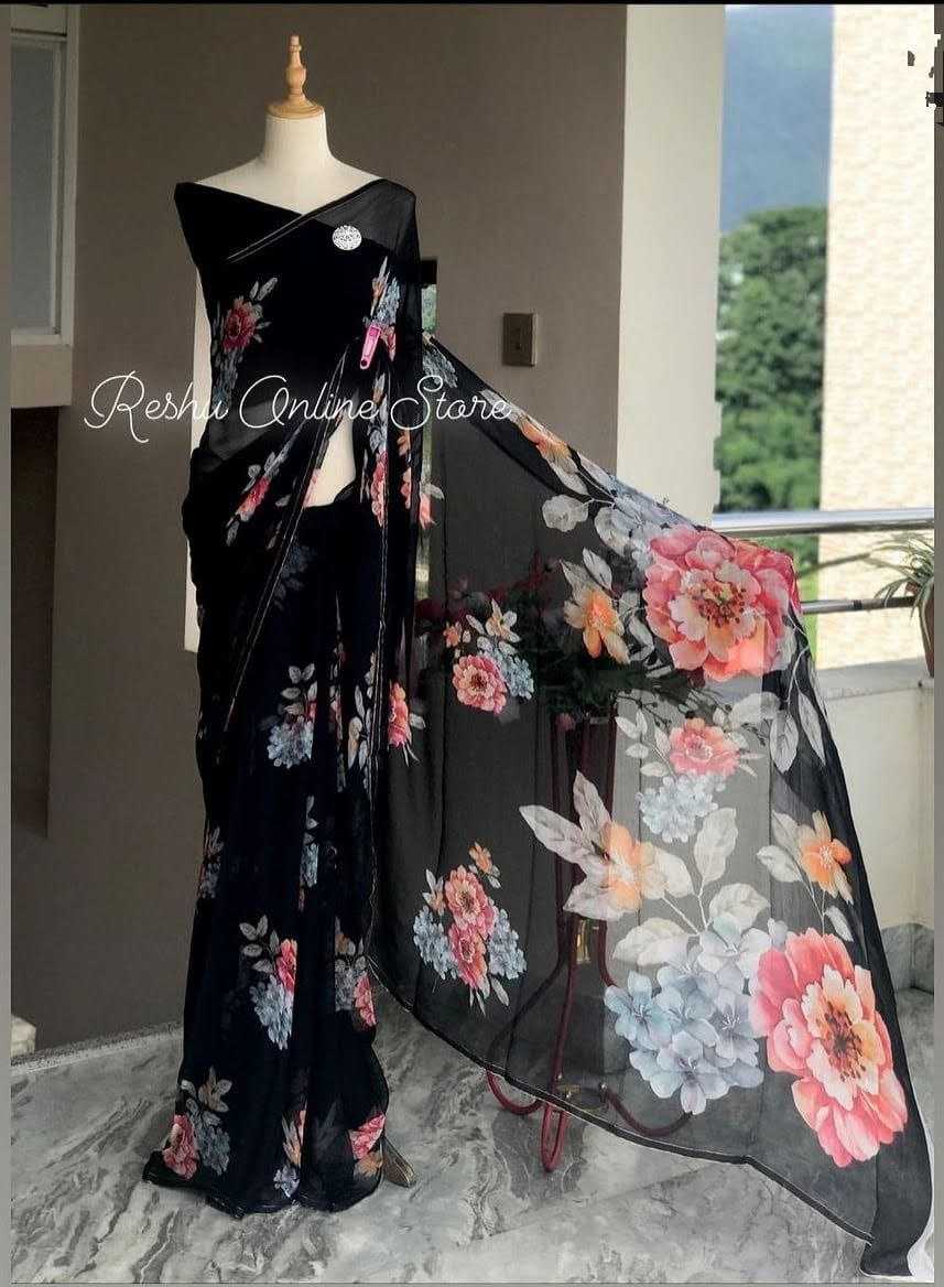 Ynf Georgette KESH518 4317 Sarees Wholesale Georgette Sarees Printed Georgette Saree Weightless Sarees Lightweight Sarees Manufacturer