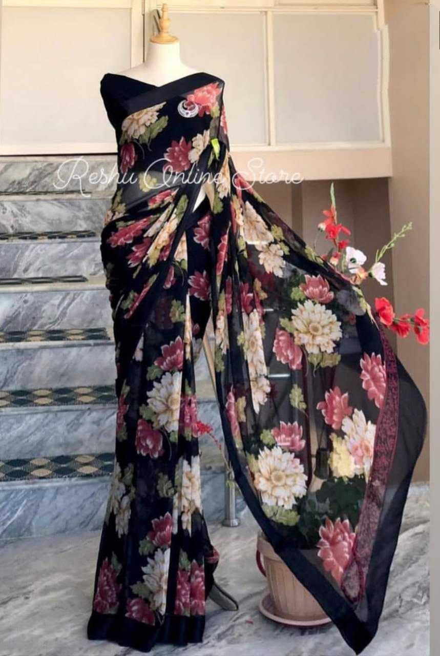 Ynf Georgette KESH518 4317 Sarees Wholesale Georgette Sarees Printed Georgette Saree Weightless Sarees Lightweight Sarees Manufacturer