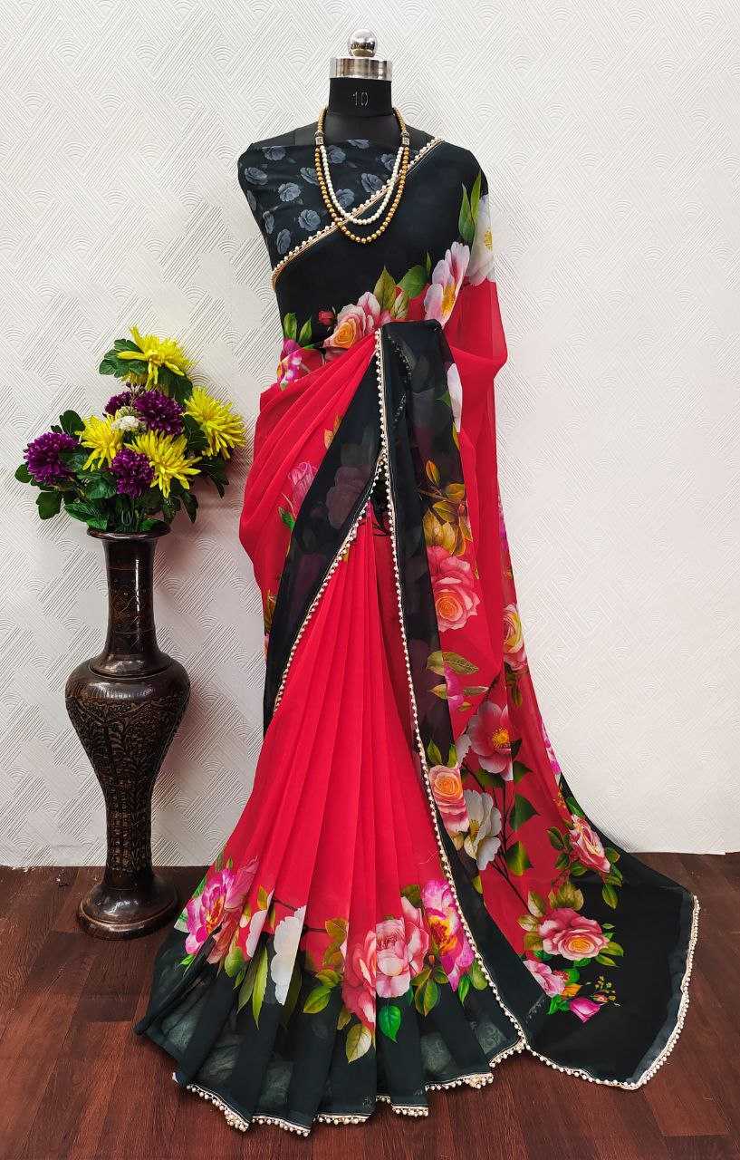 Ynf Georgette KESH518 4408 Sarees Wholesale Designer Sarees Ready To Wear Sarees Party Wear Sarees Manufacturer