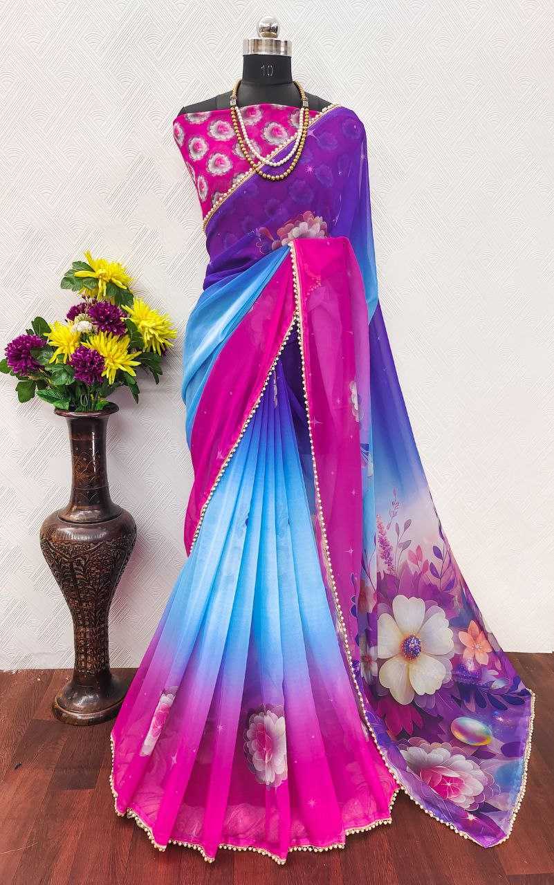 Ynf Georgette KESH518 4408 Sarees Wholesale Designer Sarees Ready To Wear Sarees Party Wear Sarees Manufacturer