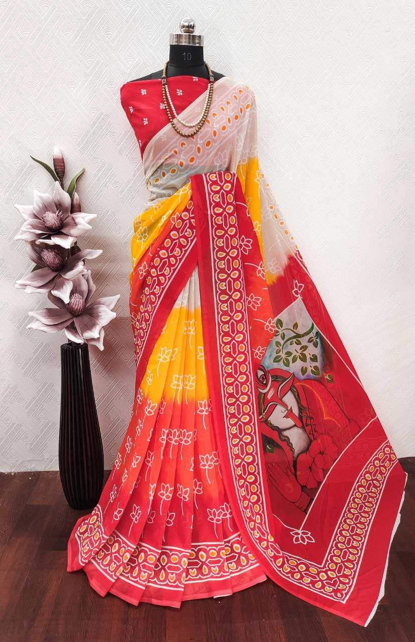 Ynf Georgette KESH518 4411 Sarees Festive Collections Wholesale Printed Sarees Georgette Sarees Diwali Collections Manufacturer