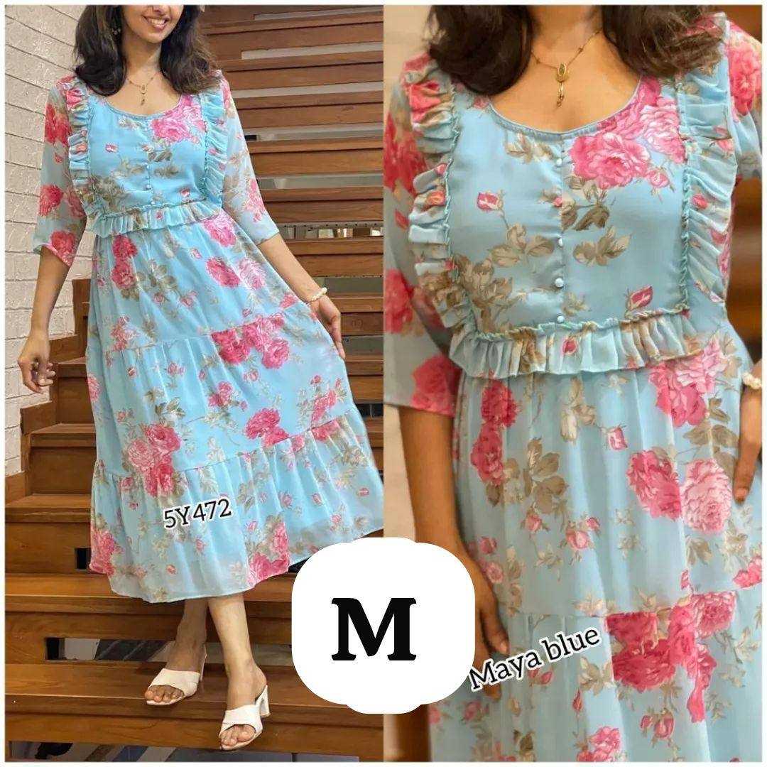 Ynf Georgette KESH544 211 Kurti Wholesale Casual Kurtis Long Kurtis Printed Kurtis Manufacturer