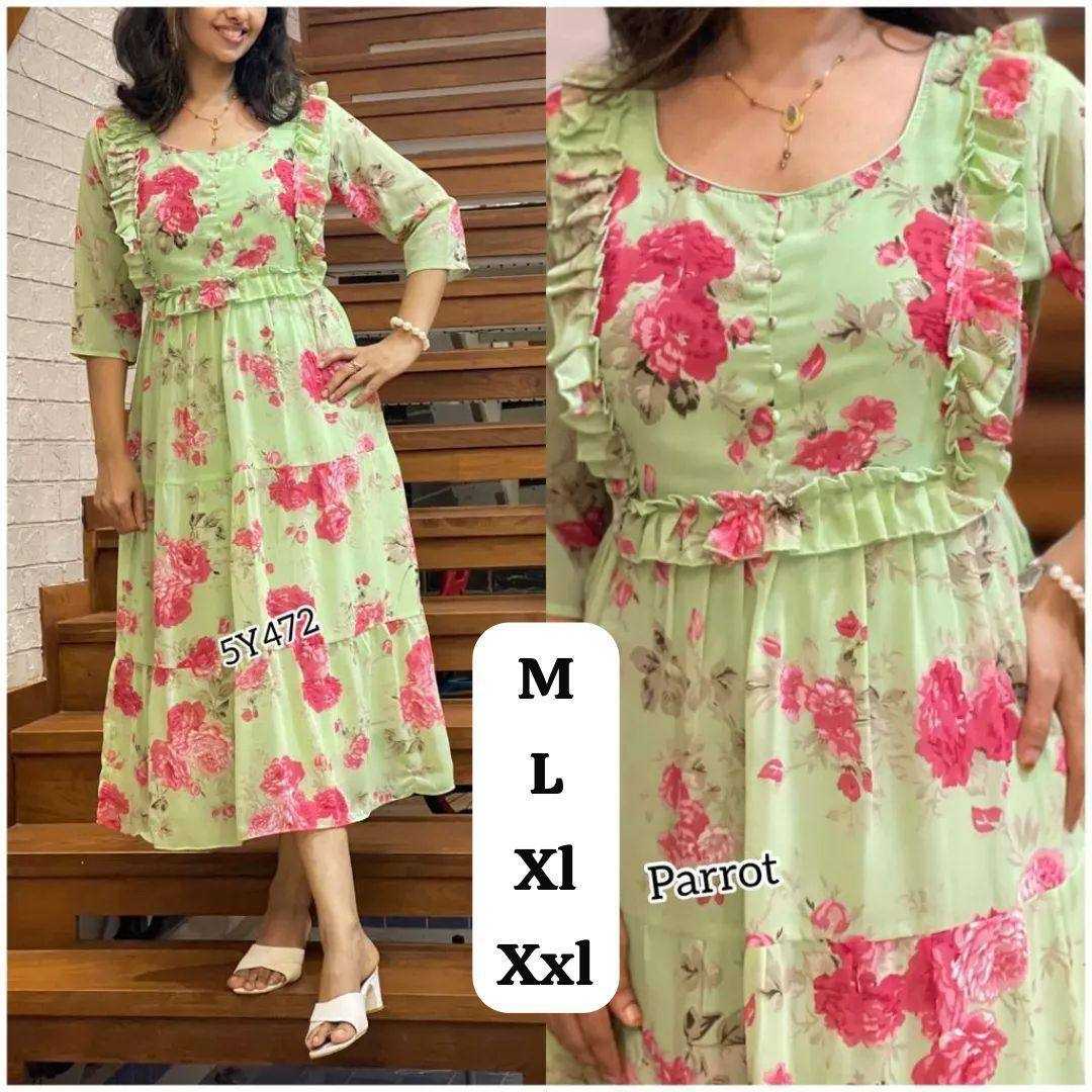 Ynf Georgette KESH544 211 Kurti Wholesale Casual Kurtis Long Kurtis Printed Kurtis Manufacturer