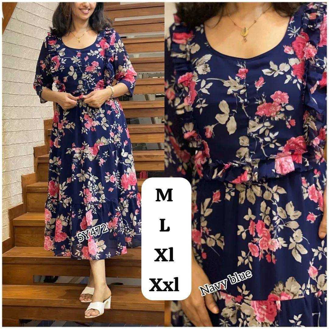 Ynf Georgette KESH544 211 Kurti Wholesale Casual Kurtis Long Kurtis Printed Kurtis Manufacturer