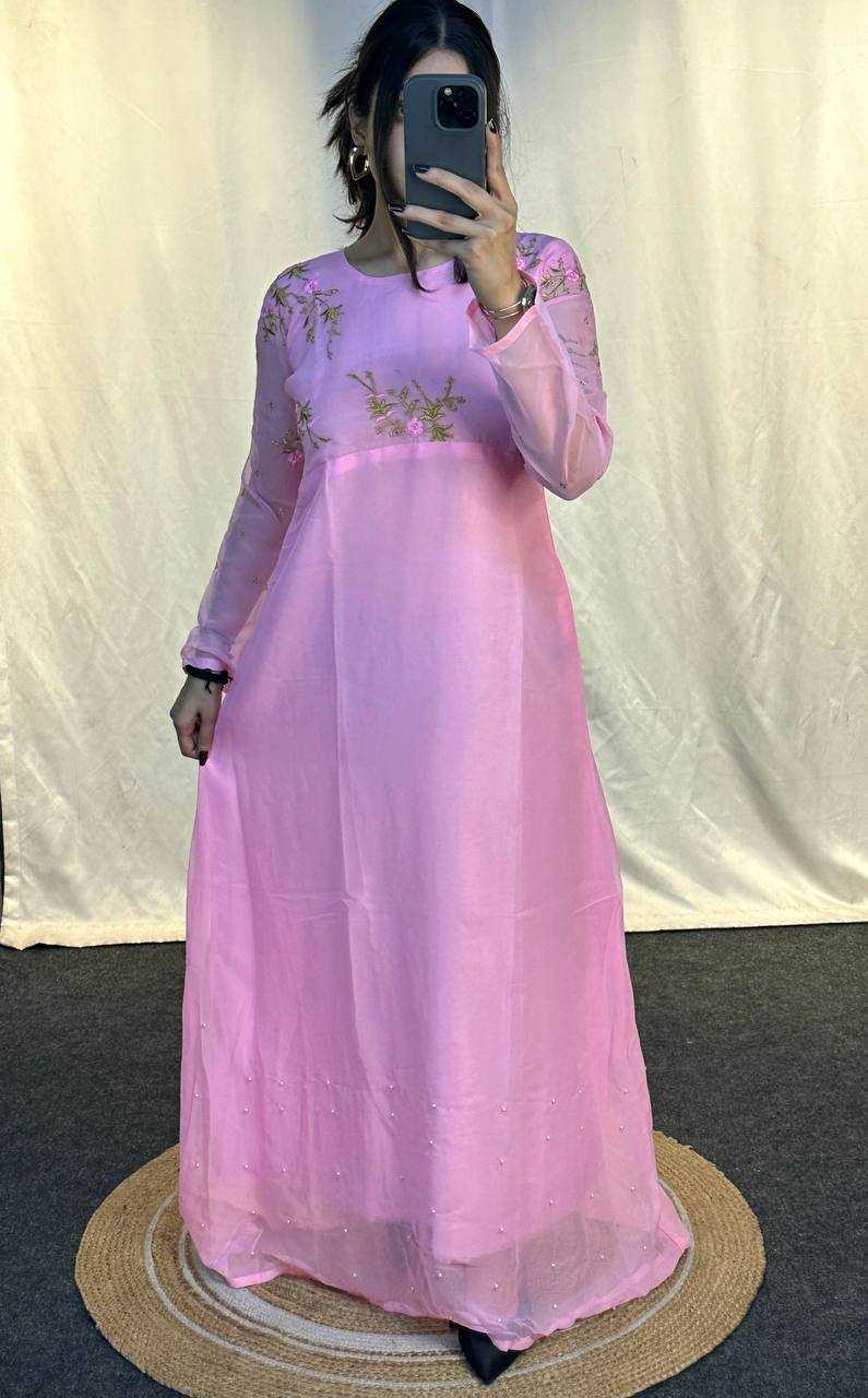 Ynf Georgette KESH544 221 Gowns Wholesale Printed Gowns Fancy Gowns Embroidery Gowns Manufacturer
