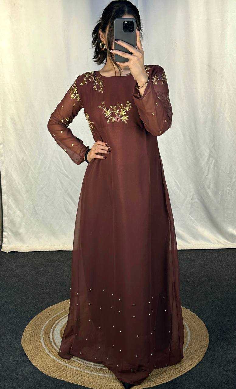 Ynf Georgette KESH544 221 Gowns Wholesale Printed Gowns Fancy Gowns Embroidery Gowns Manufacturer