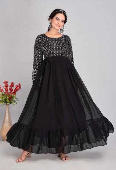 Ynf Georgette KESH559 385 Gowns Western Wears Festive Collections Wholesale Anarkali Gown Georgette Gown Full Sleeve Gowns Manufacturer