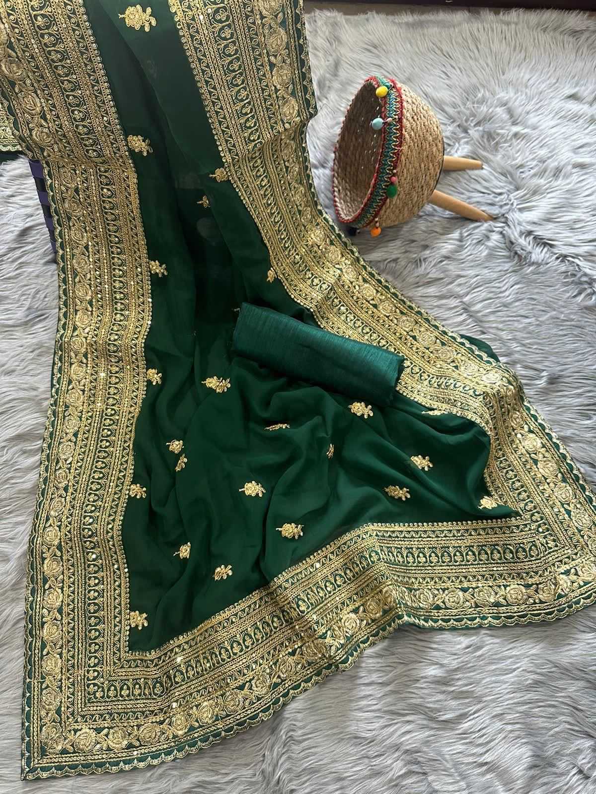 Ynf Georgette RIN134 0196 Sarees Wholesale Designer Sarees Georgette Sarees Embroidered Sarees Manufacturer