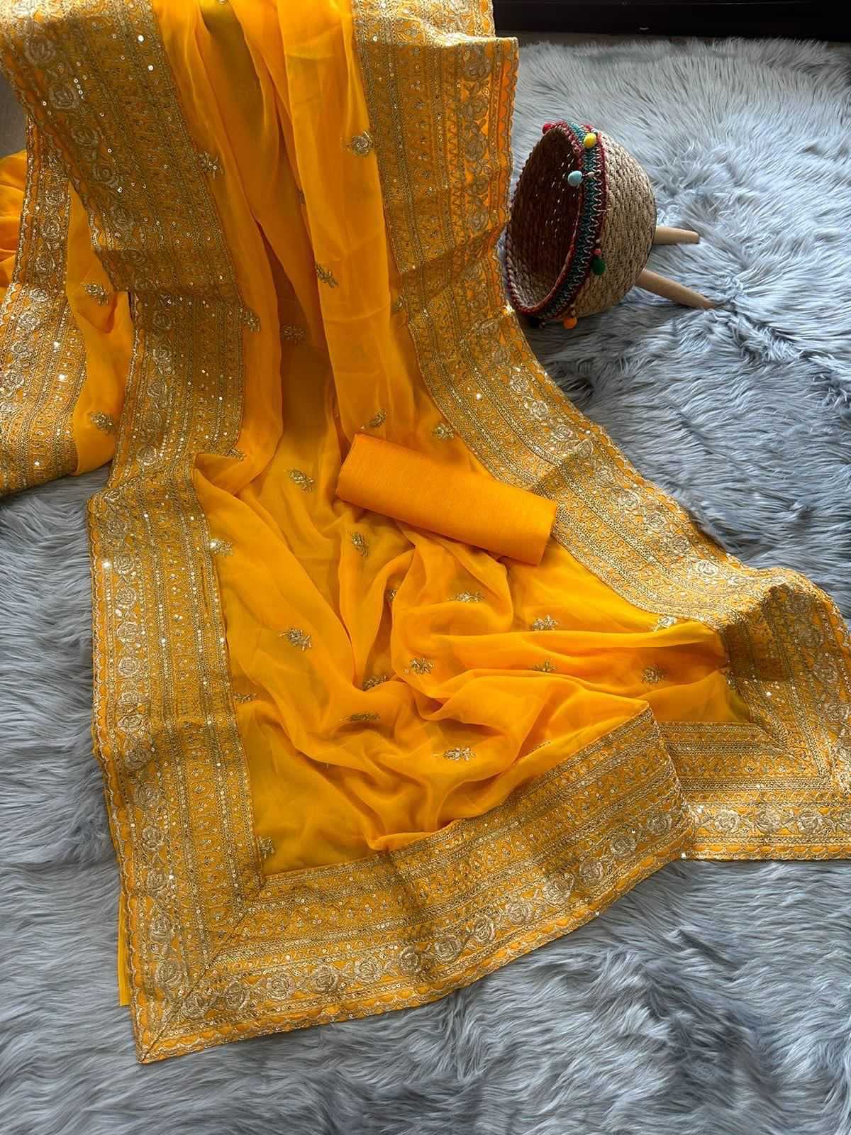 Ynf Georgette RIN134 0196 Sarees Wholesale Designer Sarees Georgette Sarees Embroidered Sarees Manufacturer