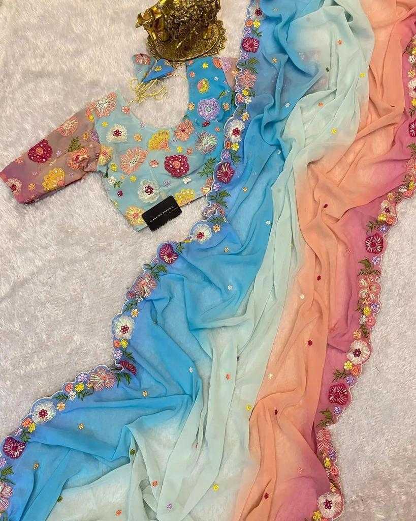 Ynf Georgette RIN134 0251 Sarees Wedding Collections Wholesale Designer Sarees Georgette Sarees Embroidered Sarees Manufacturer