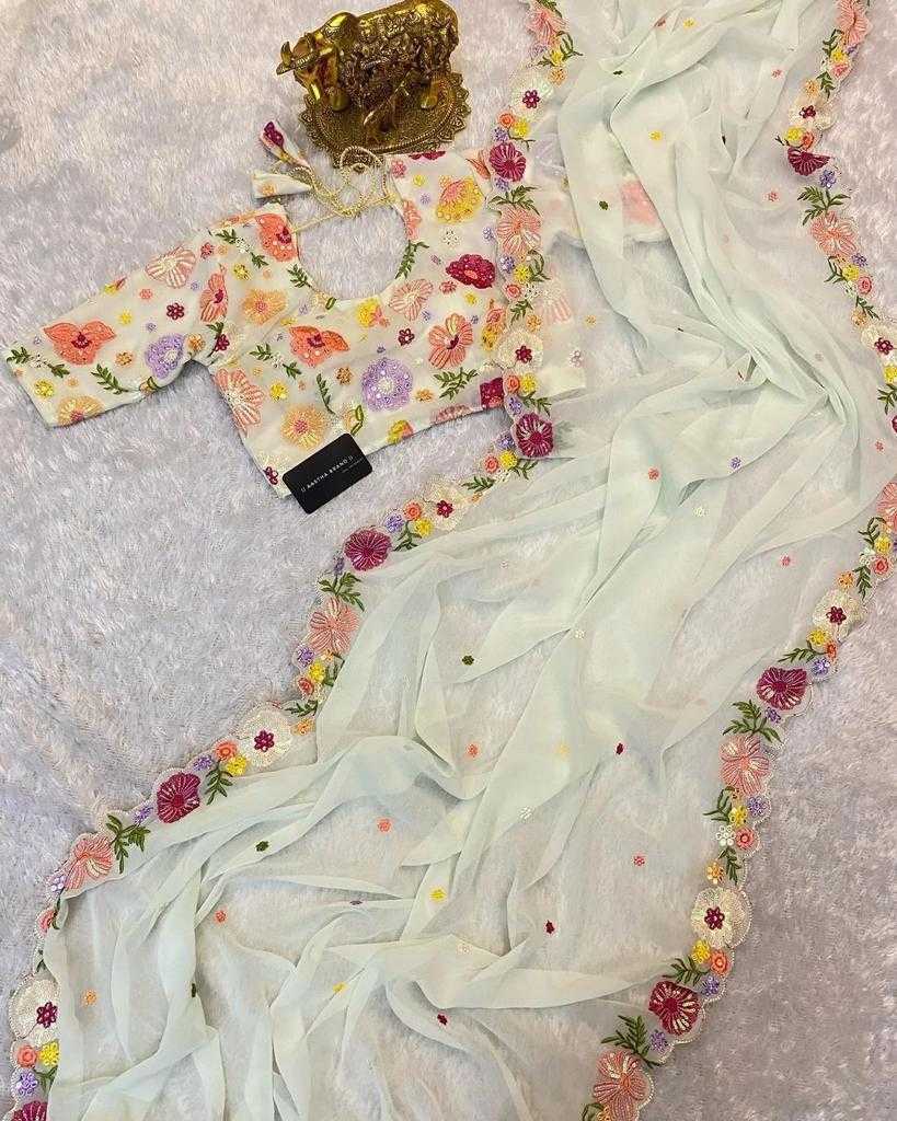 Ynf Georgette RIN134 0251 Sarees Wedding Collections Wholesale Designer Sarees Georgette Sarees Embroidered Sarees Manufacturer