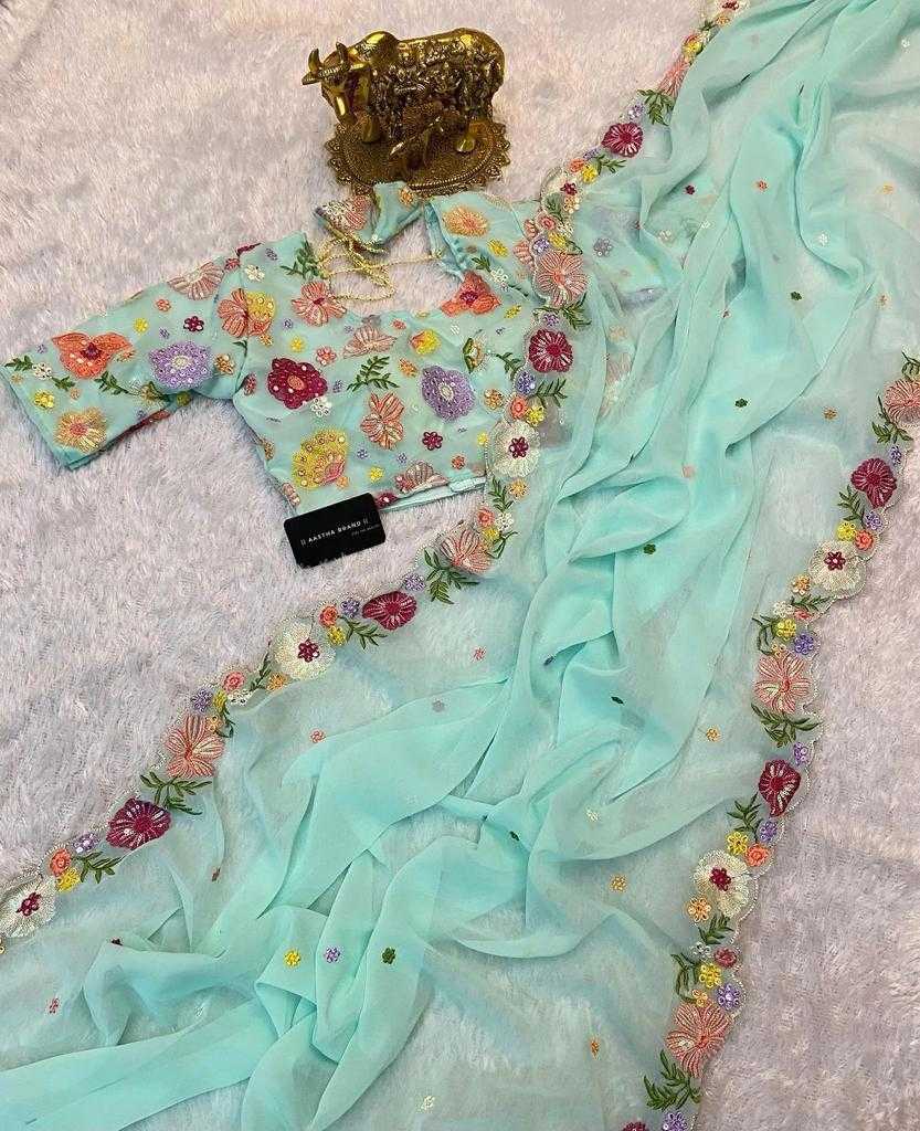 Ynf Georgette RIN134 0251 Sarees Wedding Collections Wholesale Designer Sarees Georgette Sarees Embroidered Sarees Manufacturer