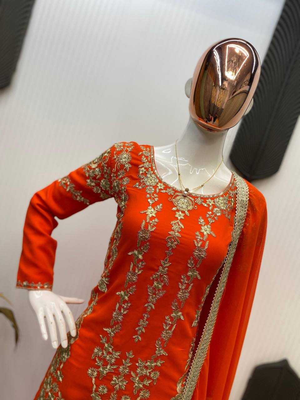Ynf Georgette RIN141 1964 Suits & Dresses Wedding Collections Festive Collections Wholesale Sharara Salwar Suits Georgette Suit Embroidered Suits Manufacturer