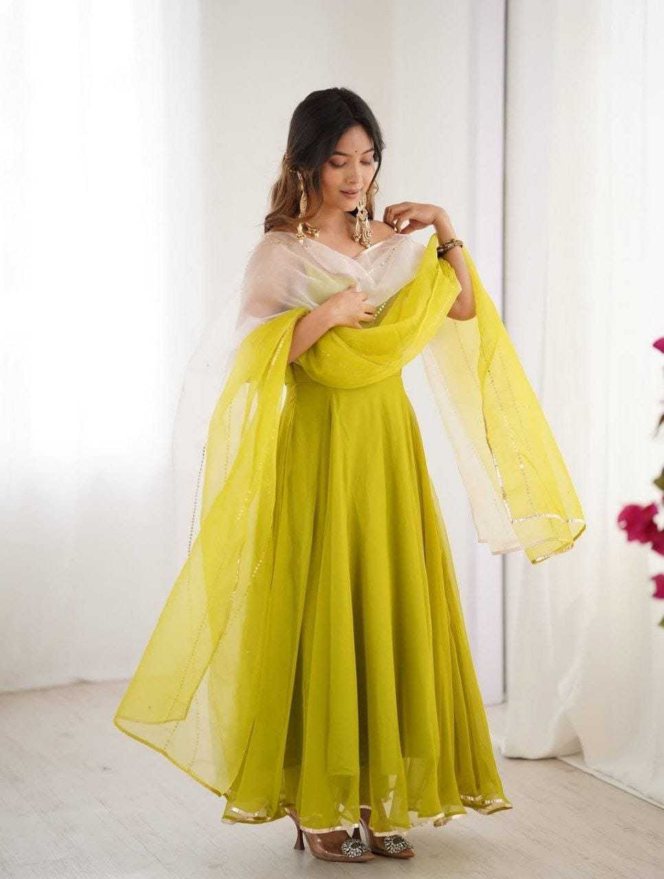Ynf Georgette RIN157 2142 Gowns Plus Size Collections Wholesale Party Gowns Georgette Gown Designer Gowns Manufacturer