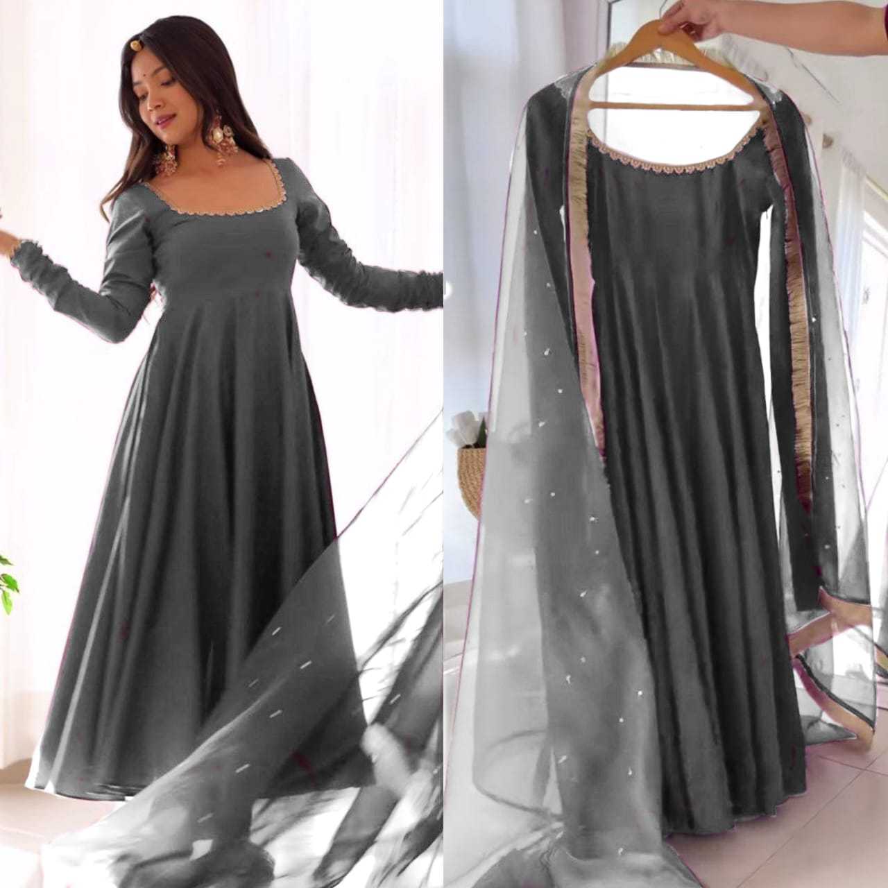 Ynf Georgette RIN157 2933 Gowns Plus Size Collections Wholesale Party Gowns Georgette Gown Designer Gowns Manufacturer
