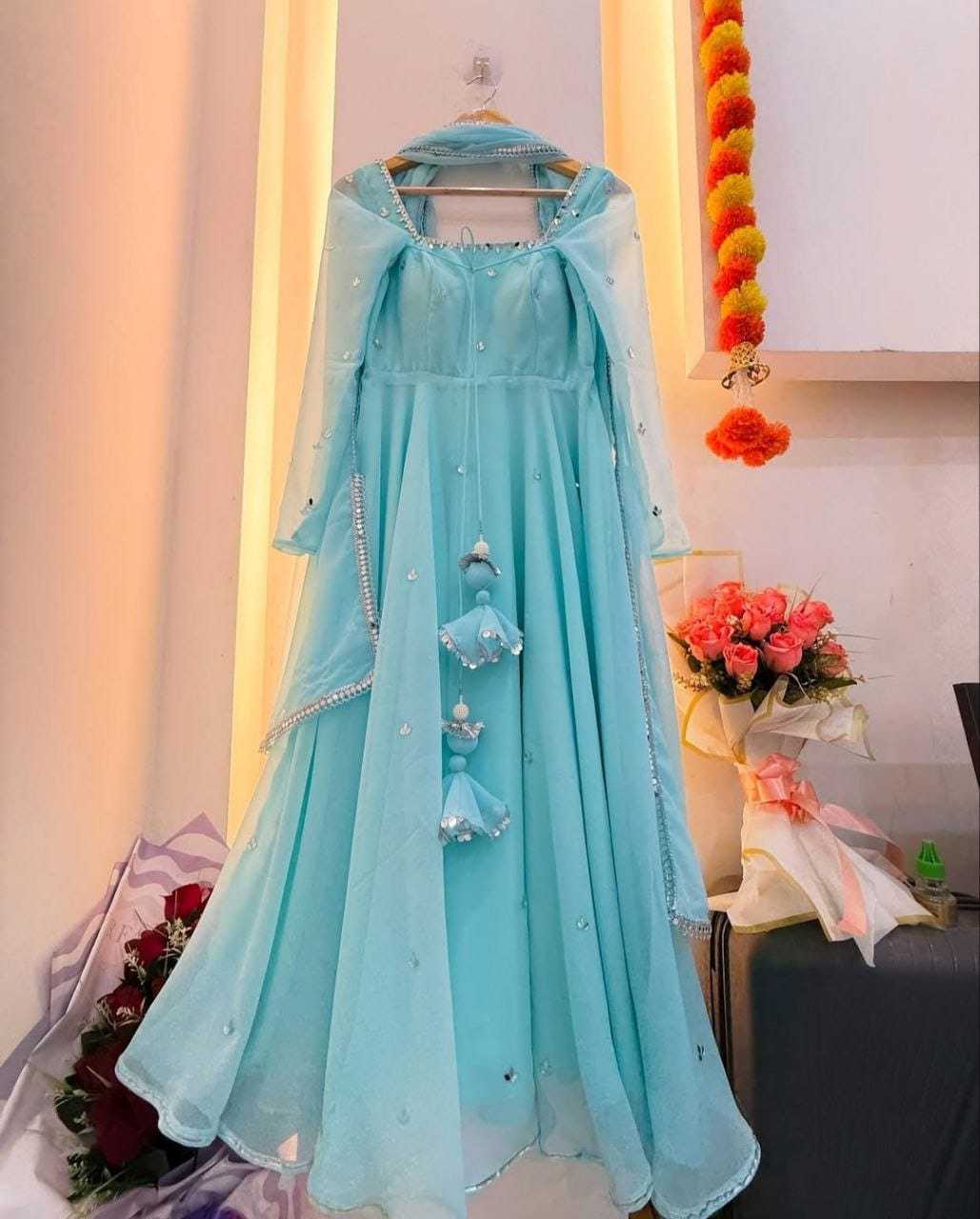 Ynf Georgette RIN157 3169 Gowns Plus Size Collections Wholesale Party Gowns Georgette Gown Designer Gowns Manufacturer