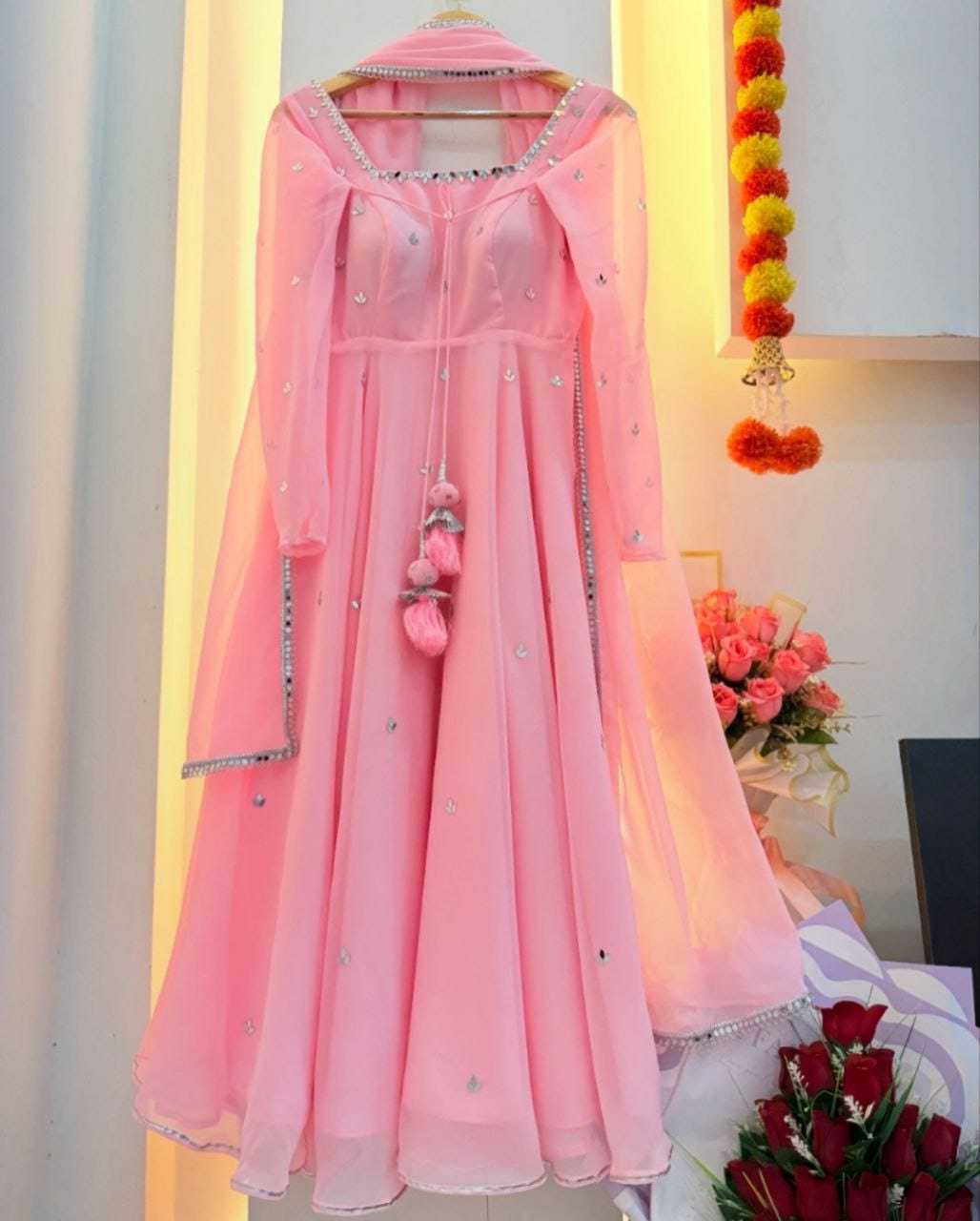 Ynf Georgette RIN157 3169 Gowns Plus Size Collections Wholesale Party Gowns Georgette Gown Designer Gowns Manufacturer
