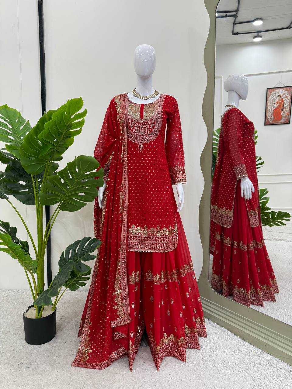 Ynf Georgette RIN162 5899 Suits & Dresses Wholesale Sharara Salwar Suits Embroidery Suits Georgette Suit Manufacturer