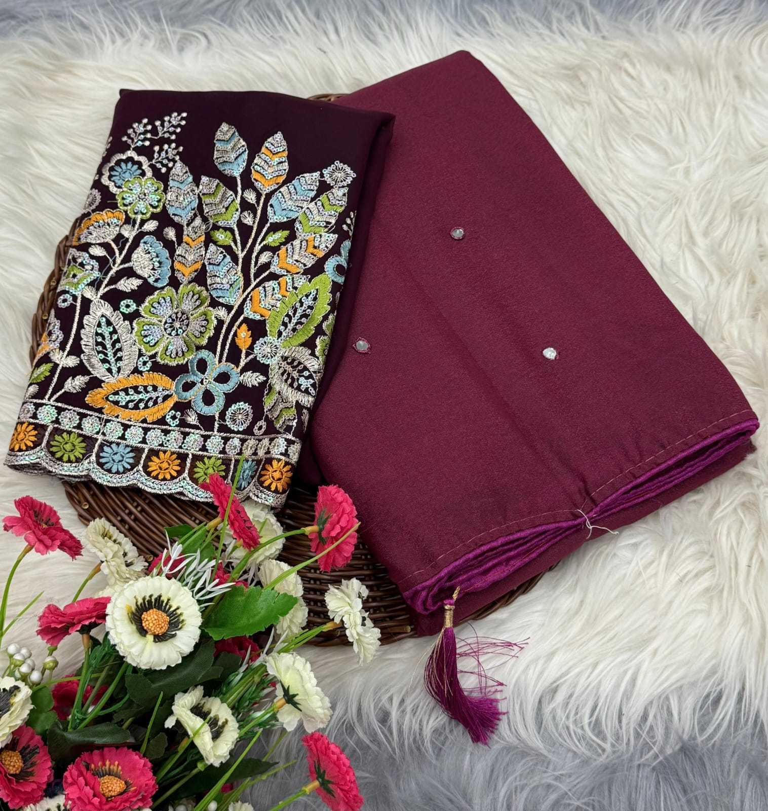 Ynf Georgette RIN171 914 Sarees Wholesale Georgette Sarees Sequence Sarees Chiffon Sarees Manufacturer