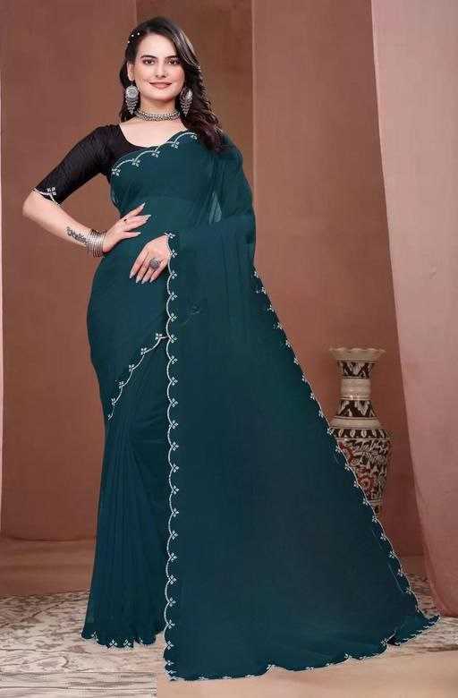 Ynf Georgette RIN193 MANJU Sarees Wholesale Georgette Sarees Plain Sarees Lightweight Sarees Manufacturer