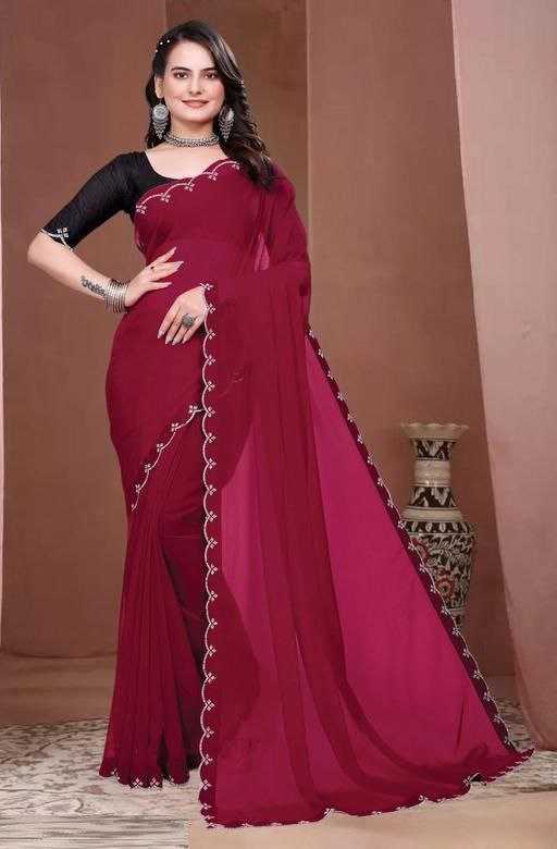 Ynf Georgette RIN193 MANJU Sarees Wholesale Georgette Sarees Plain Sarees Lightweight Sarees Manufacturer