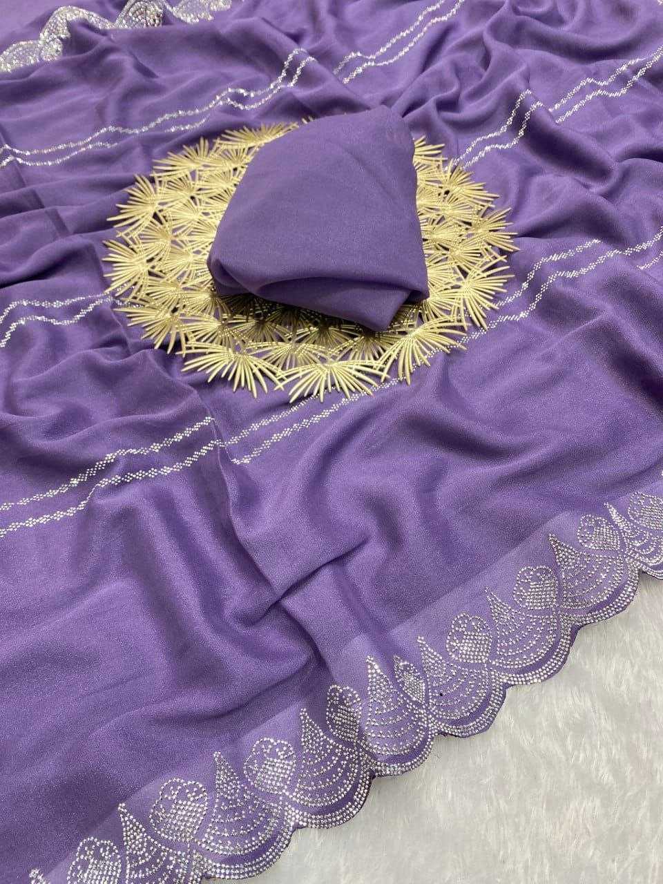 Ynf Georgette RIN216 Harshita Sarees Wholesale Party Wear Sarees Fancy Sarees Stone Work Saree Cutwork Saree Manufacturer
