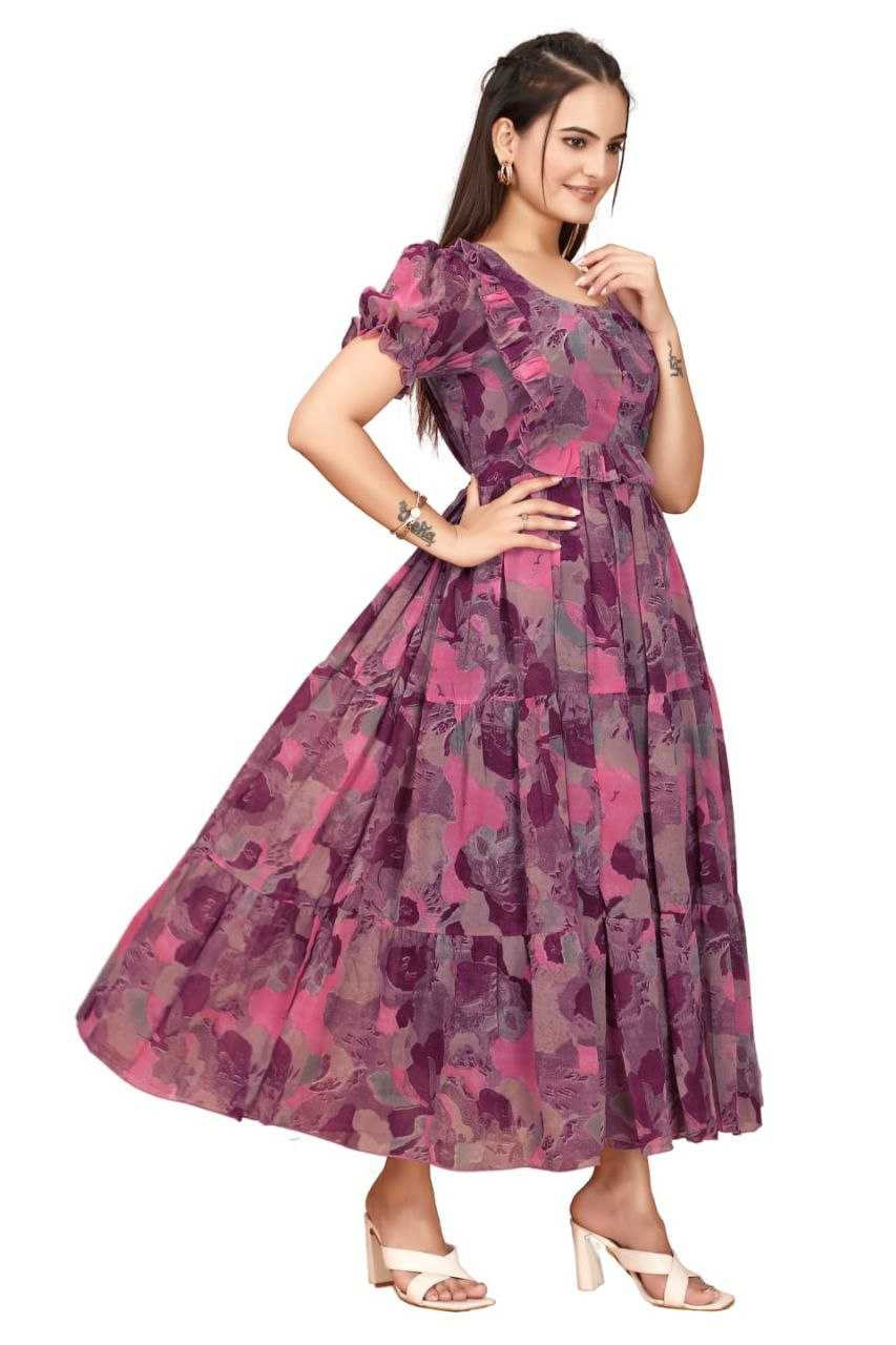 Ynf Georgette RIN220 Gow printed Gowns Wholesale Printed Gowns Manufacturer